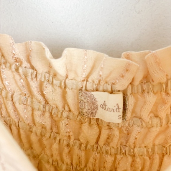 NWT Altar'd State Cream Striped Wrap Midi Dress Sz S - Picture 4 of 8